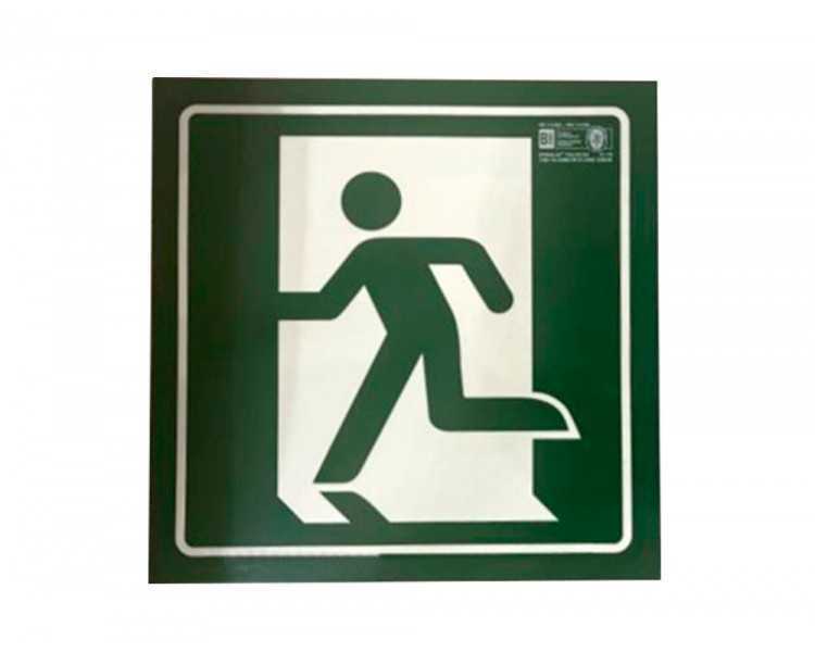 Pictograma syssa señal de salida de emergencia izquierda en pvc fotoluminiscente 224x224 mm