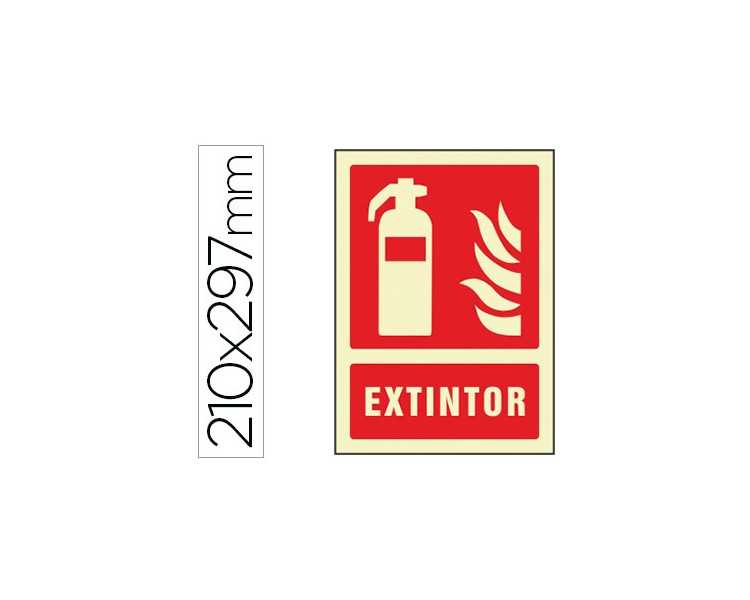 Pictograma syssa señal de extintor en pvc fotoluminiscente 210x297 mm