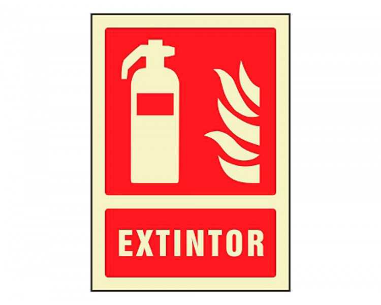 Pictograma syssa señal de extintor en pvc fotoluminiscente 210x297 mm