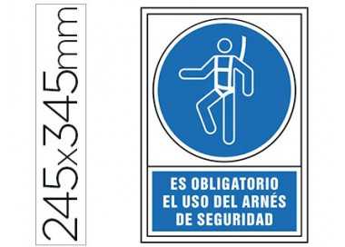 Pictograma syssa señal de obligacion es obligatorio el uso de arnes de seguridad en pvc 245x345 mm