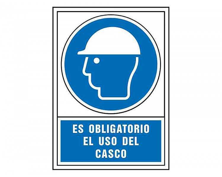 Pictograma syssa señal de obligacion es obligatorio el uso de casco en pvc 245x345 mm