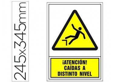Pictograma syssa señal de advertencia atencion! caidas a distinto nivel en pvc 245x345 mm