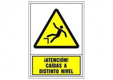 Pictograma syssa señal de advertencia atencion! caidas a distinto nivel en pvc 245x345 mm Pictograma syssa señal de advertencia atencion! caidas a distinto nivel en pvc 245x345 mm