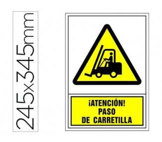 Pictograma syssa señal de advertencia atencion! paso de carretilla en pvc 245x345 mm