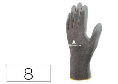 Guantes deltaplus poliester antideslizante lavable especial para manipulacion y manutencion gris talla 8