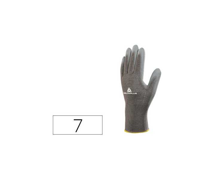 Guantes deltaplus poliester antideslizante lavable especial para manipulacion y manutencion gris talla 7