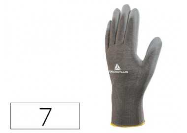 Guantes deltaplus poliester antideslizante lavable especial para manipulacion y manutencion gris talla 7