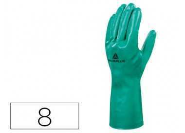 Guantes deltaplus tratado en nitrilo flocado de algodon especial para trabajos con liquidos quimicos talla 8