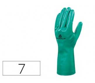 Guantes deltaplus tratado en nitrilo flocado de algodon especial para trabajos con liquidos quimicos talla 7