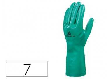 Guantes deltaplus tratado en nitrilo flocado de algodon especial para trabajos con liquidos quimicos talla 7