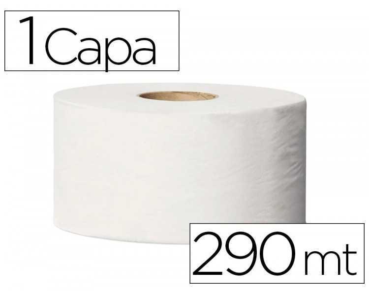 Papel higienico tork minijumbo 1 capa 290 mt para dispensador t2