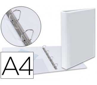 Carpeta canguro 4 anillas mixtas 25mm esselte a4 plastico blanca