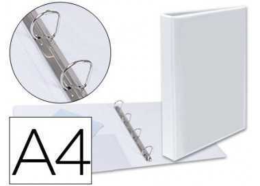 Carpeta canguro 4 anillas mixtas 25mm esselte a4 plastico blanca