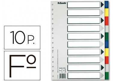 Separador esselte plastico juego de 10 separadores folio con 5 colores multitaladro