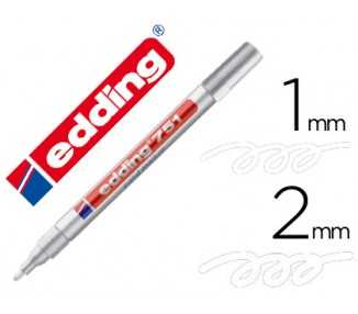 Rotulador edding punta fibra 751 blanco punta redonda 1-2 mm