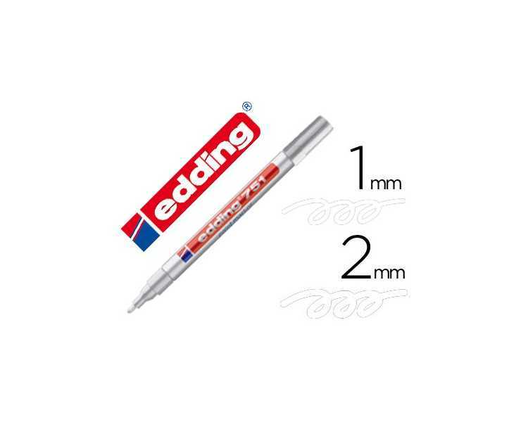 Rotulador edding punta fibra 751 blanco punta redonda 1-2 mm