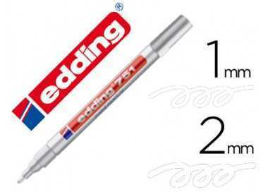 Rotulador edding punta fibra 751 blanco punta redonda 1-2 mm