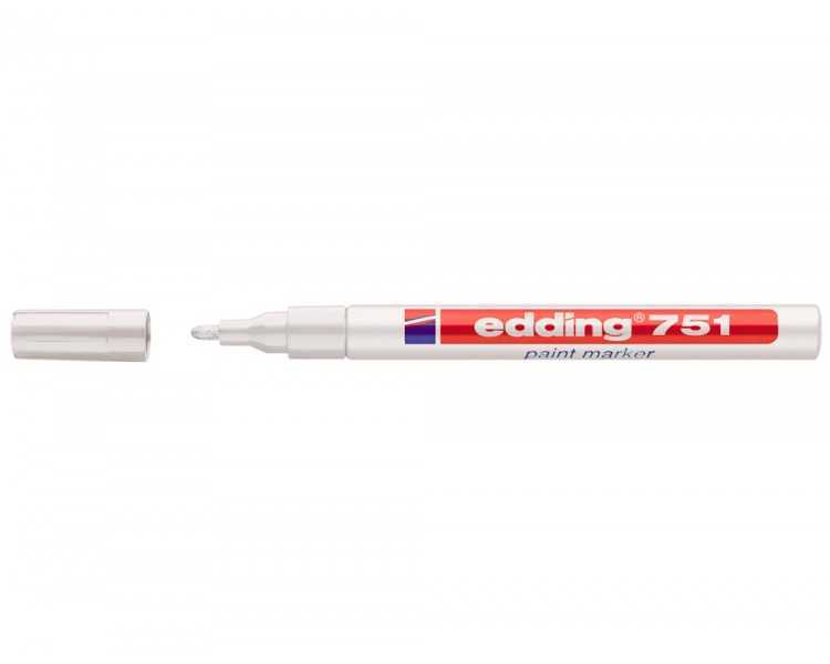 Rotulador edding punta fibra 751 blanco punta redonda 1-2 mm