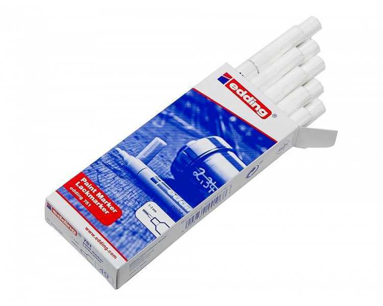 Rotulador edding punta fibra 751 blanco punta redonda 1-2 mm