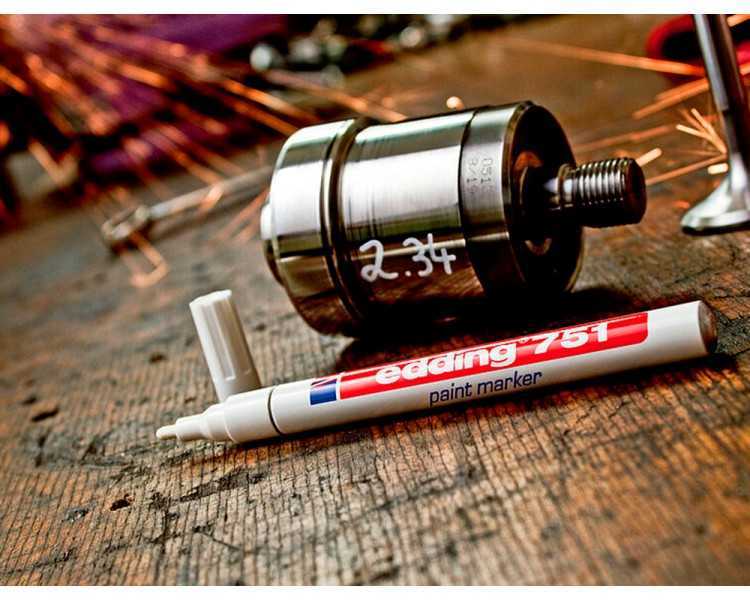 Rotulador edding punta fibra 751 blanco punta redonda 1-2 mm