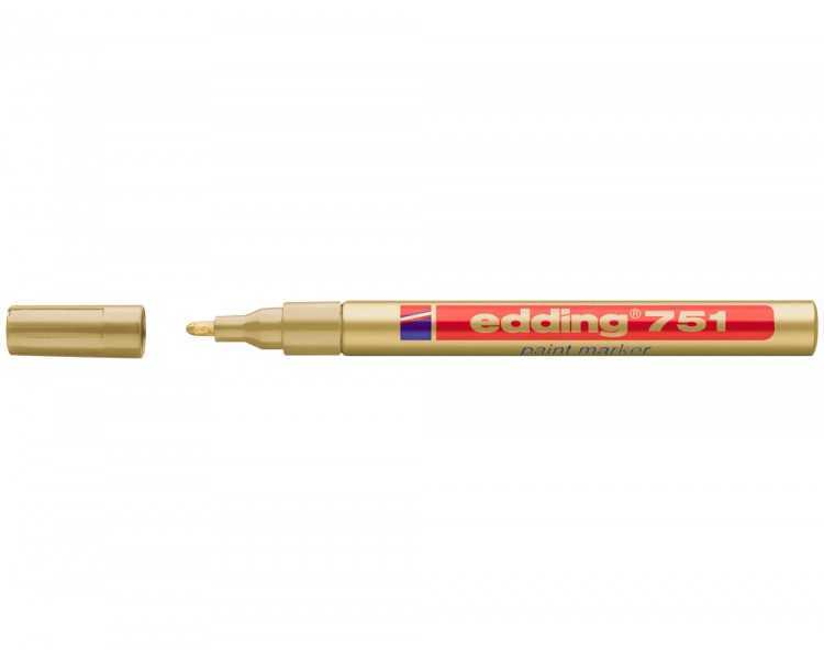 Rotulador edding punta fibra 751 oro punta redonda 1-2 mm
