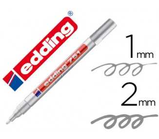 Rotulador edding punta fibra 751 plata punta redonda 1-2 mm