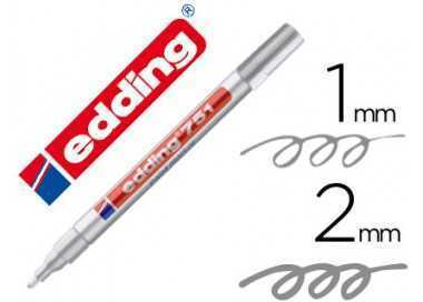 Rotulador edding punta fibra 751 plata punta redonda 1-2 mm