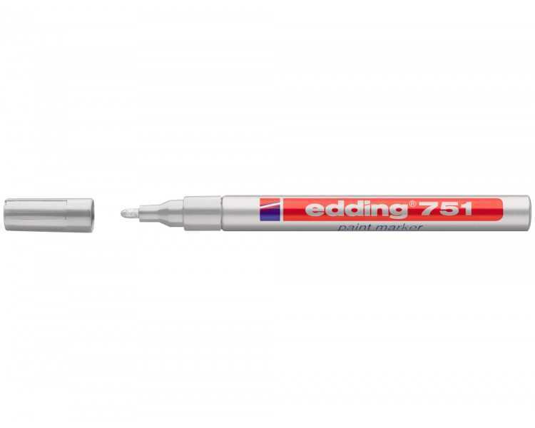 Rotulador edding punta fibra 751 plata punta redonda 1-2 mm