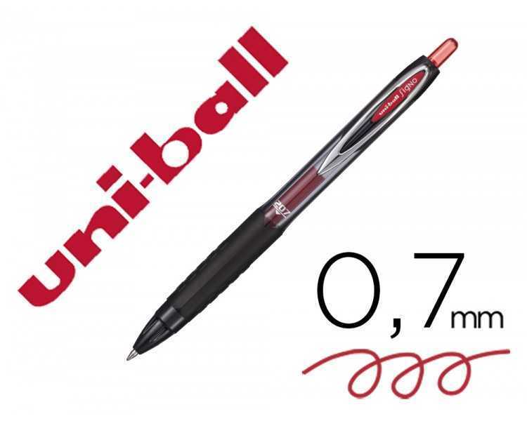 Boligrafo uni-ball signo 207e retractil 0,7 mm color rojo