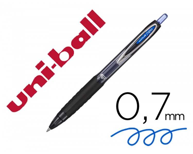 Boligrafo uni-ball signo 207e retractil 0,7 mm color azul