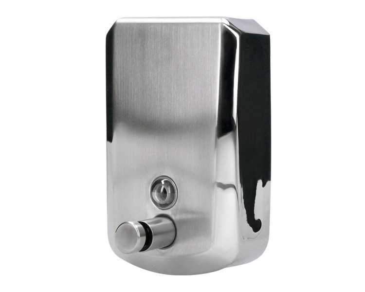 Dispensador manual q-connect de jabon 800 ml acero inoxidable 115x56x179mm