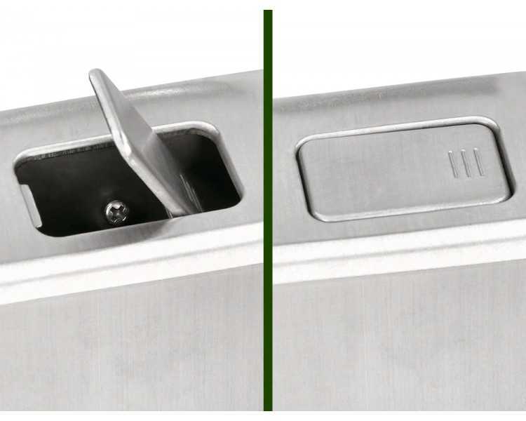 Dispensador manual q-connect de jabon 800 ml acero inoxidable 115x56x179mm