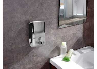 Dispensador manual q-connect de jabon 800 ml acero inoxidable 115x56x179mm