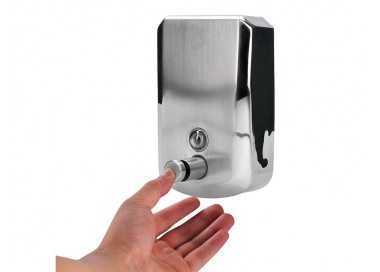 Dispensador manual q-connect de jabon 800 ml acero inoxidable 115x56x179mm
