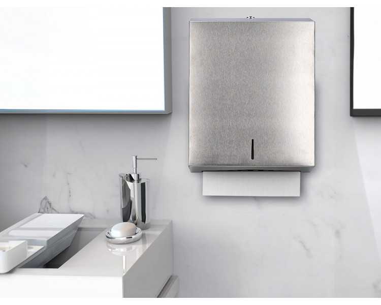 Dispensador q-connect de toallitas de papel acero inoxidable 283x100x365 mm