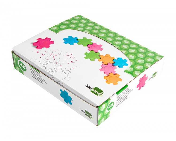 Goma liderpapel mecano con forma de rueda colores surtidos