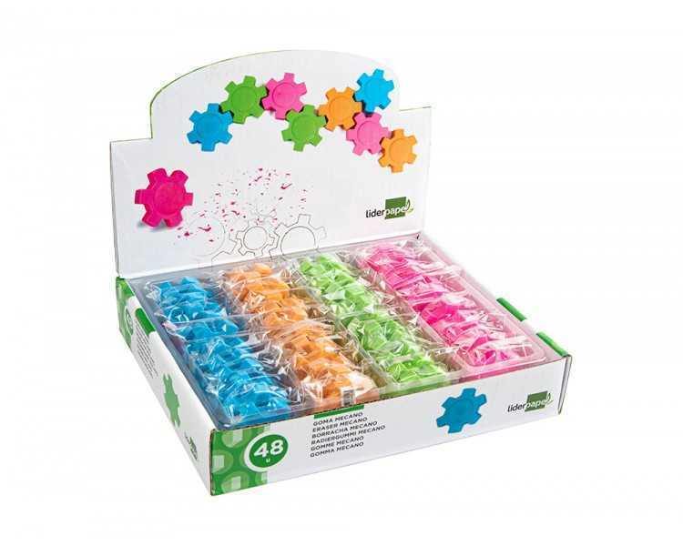 Goma liderpapel mecano con forma de rueda colores surtidos