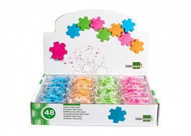 Goma liderpapel mecano con forma de rueda colores surtidos Goma liderpapel mecano con forma de rueda colores surtidos