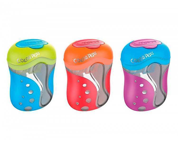 Sacapuntas color peps 2 usos con deposito colores surtidos