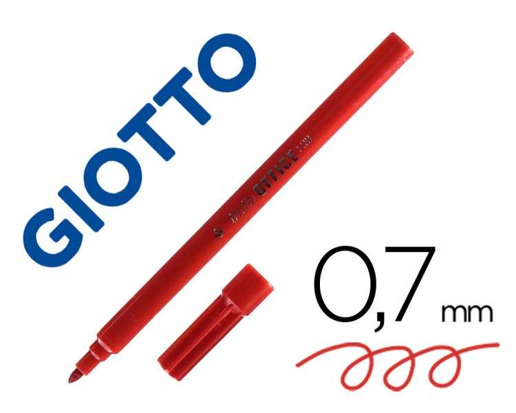 Rotulador tratto office fine punta de fibra trazo 0,7 mm rojo