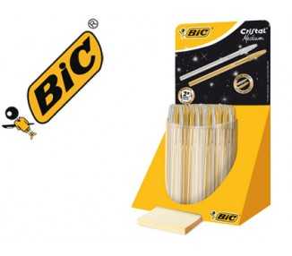 Boligrafo bic cristal linea celebration dorado y plateado expositor de 40 unidades surtidas