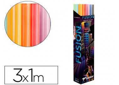 Papel kraft fusion 1x3 mt expositor 24 rollos colores surtidos