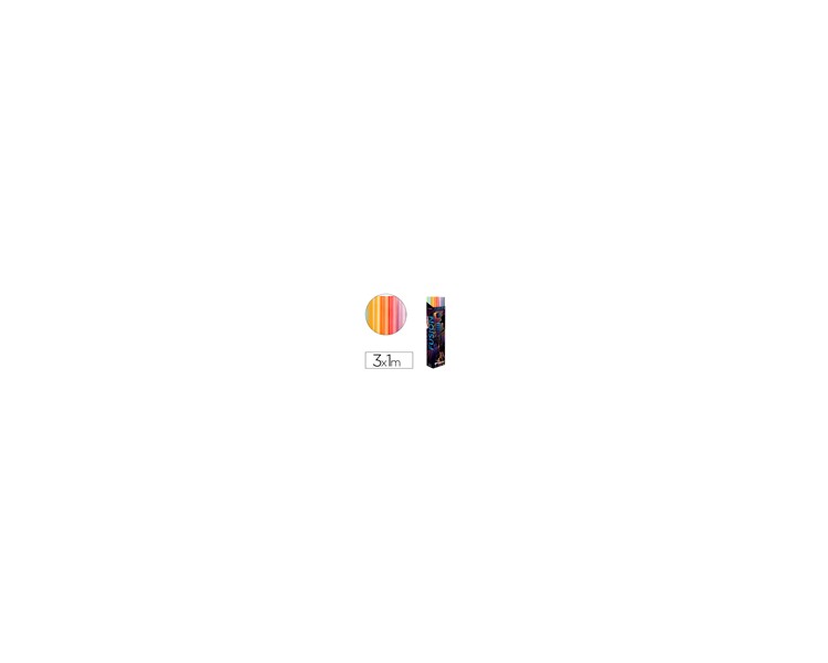 Papel kraft fusion 1x3 mt expositor 24 rollos colores surtidos