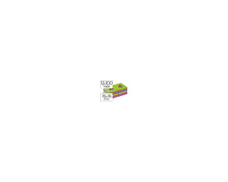 Bloc de notas adhesivas quita y pon post-it super stick ultra 76x76 mm pack de 12 bloc verde rosa amarilla