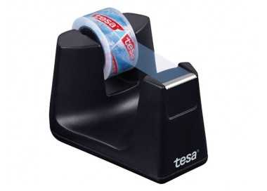 Portarrollo sobremesa tesa plastico easy cut smat para cintas de 33 mt color negro