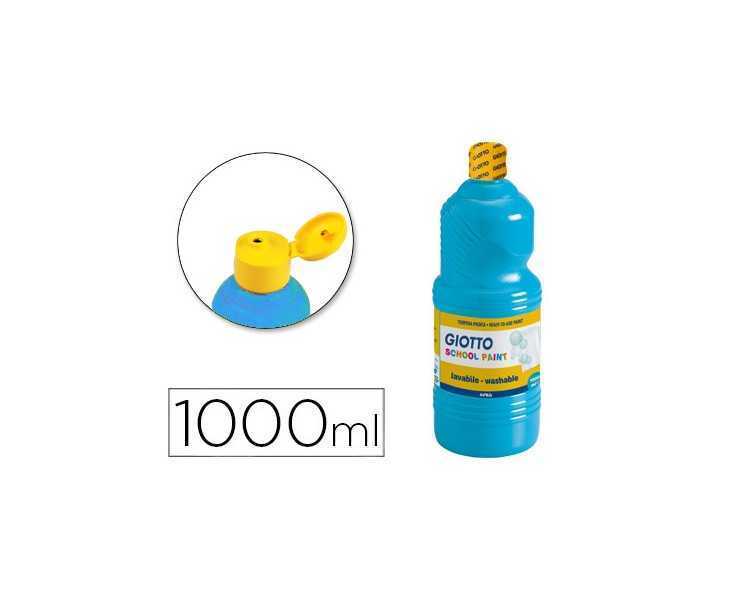 Tempera liquida giotto escolar lavable 1000 ml azul cyan