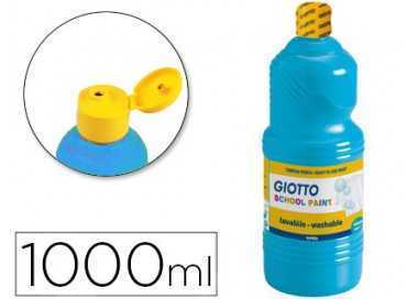 Tempera liquida giotto escolar lavable 1000 ml azul cyan
