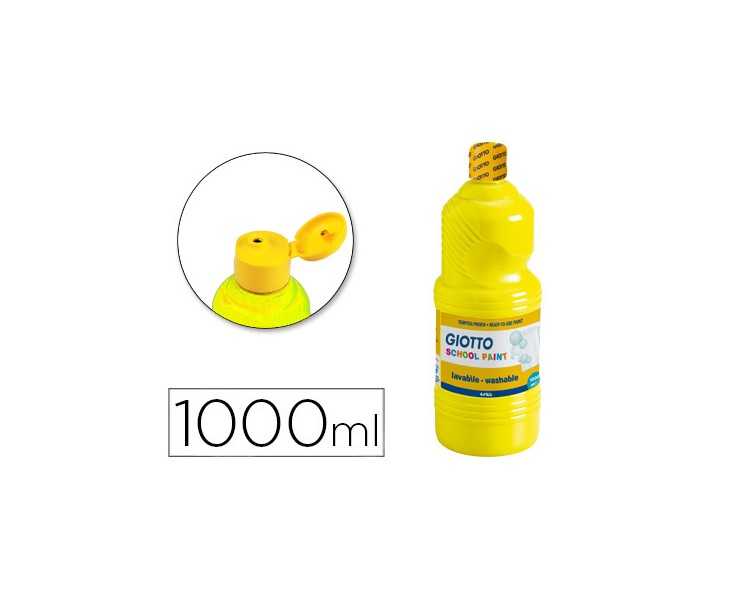 Tempera liquida giotto escolar lavable 1000 ml amarillo