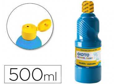Tempera liquida giotto escolar lavable 500 ml azul cyan