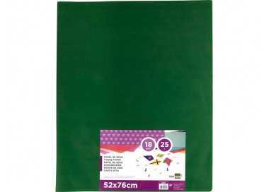 Papel seda liderpapel verde oscuro 52x76cm 18 gr/m2 paquete de 25 hojas